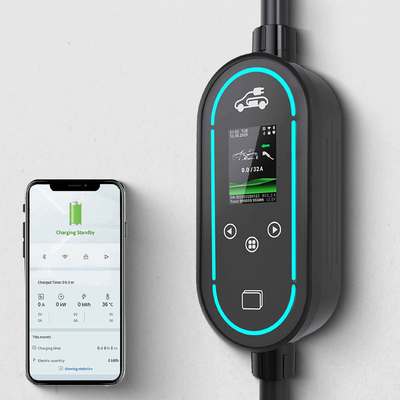 acheter 7.36kW 32A Chargeur portable de véhicule électrique avec écran LCD et RCD de type B fabrication en ligne