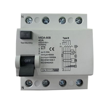 acheter 4 disjoncteur 415V 63A de Polonais RCD disjoncteur de 3 phases fabrication en ligne