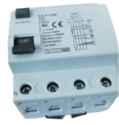 acheter Le dispositif de protection actuel résiduel de C.C 6mA 4P 50/60Hz a évalué la fréquence fabrication en ligne