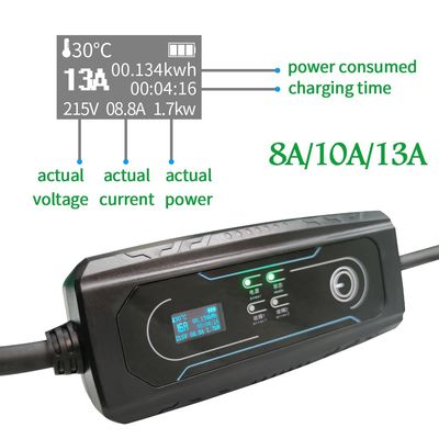 Débouché portatif de GOUPILLES du R-U 3 de chargeur de véhicule électrique du Type2 8-16A 1P