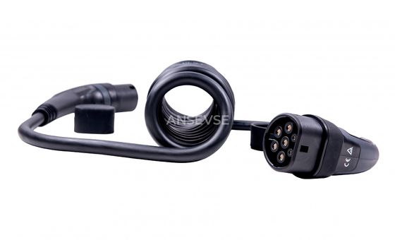Bon prix chargeurs 16A 480V de voiture électrique 3 type du CEI 62196 de câbles de spirale de la phase 11kW - 2 à dactylographier - 2 cordons extensibles d'ev en ligne